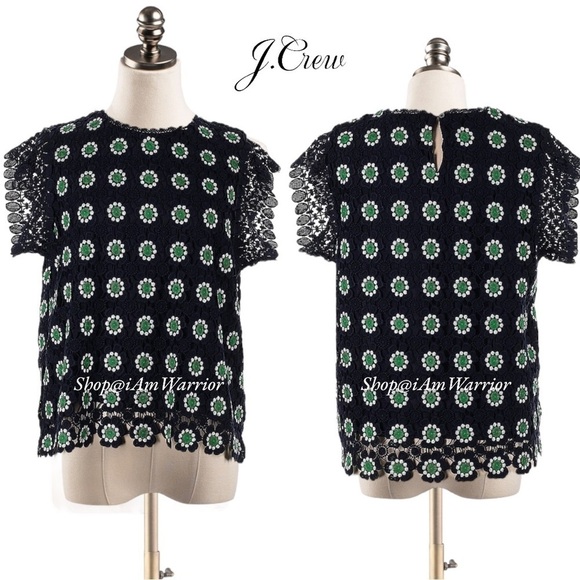 J.Crew NWT 2PC navy floral eyelet top & pencil skirt set *shop@iamwarrior - Picture 6 of 15